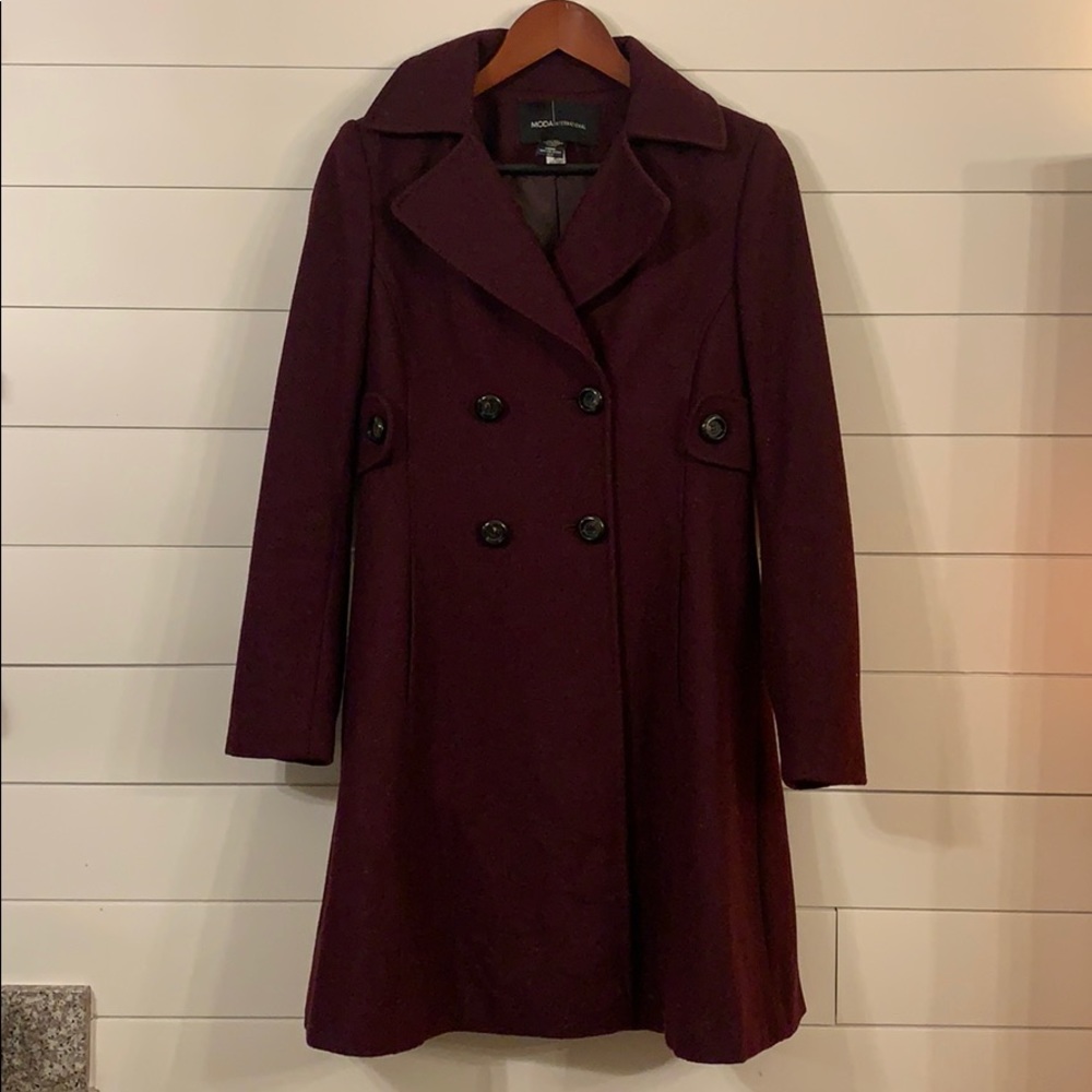 Moda International long double breasted Peacoat